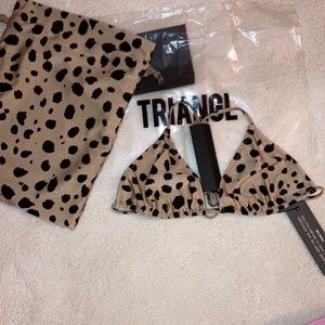 nwt cheetah triangl bikini top